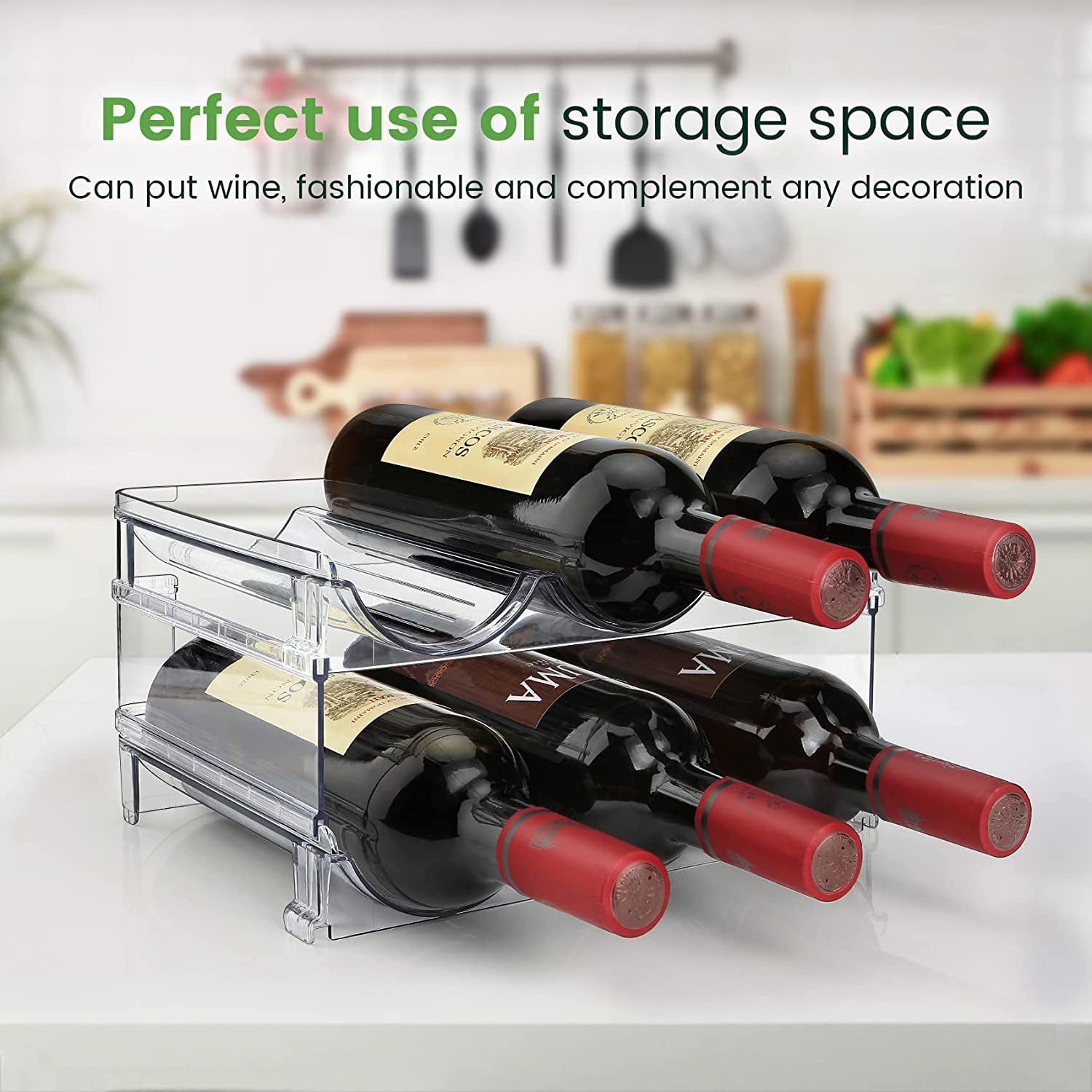 Water Bottle Cabinet Organizer Set - Stackable Storage Racks for Efficient Water Bottle Management