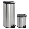 Oscar round 8 Gal. Step-Open Stainless Steel Trash Can with Free Mini Trash Can Black