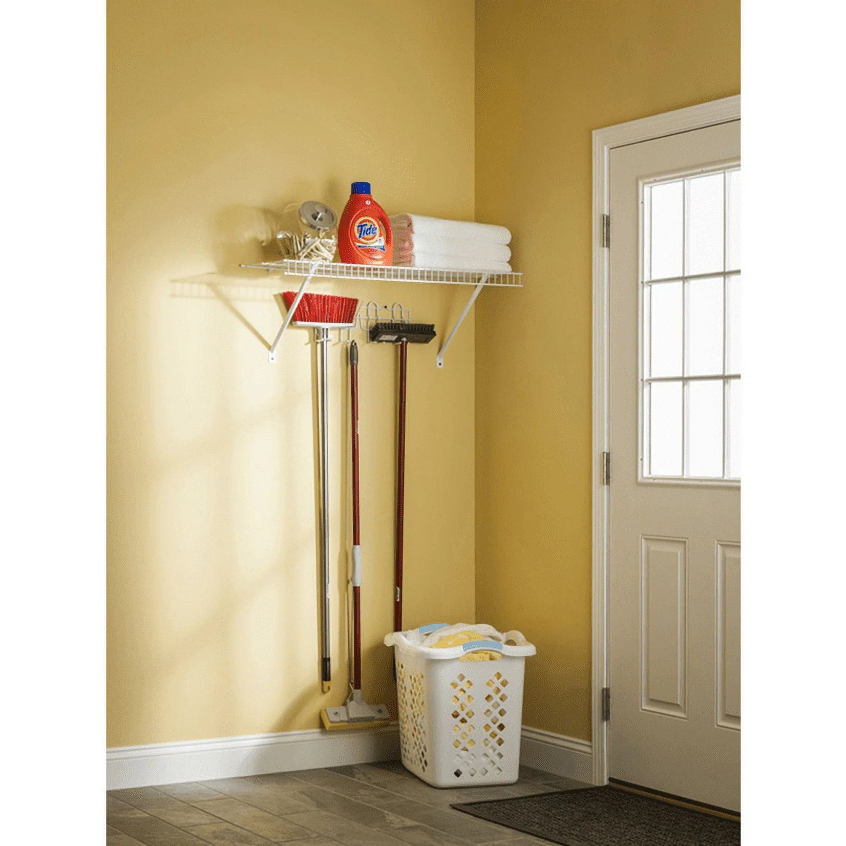 2 Bushel Lamper Laundry Basket with Silver Handles, White, Adult