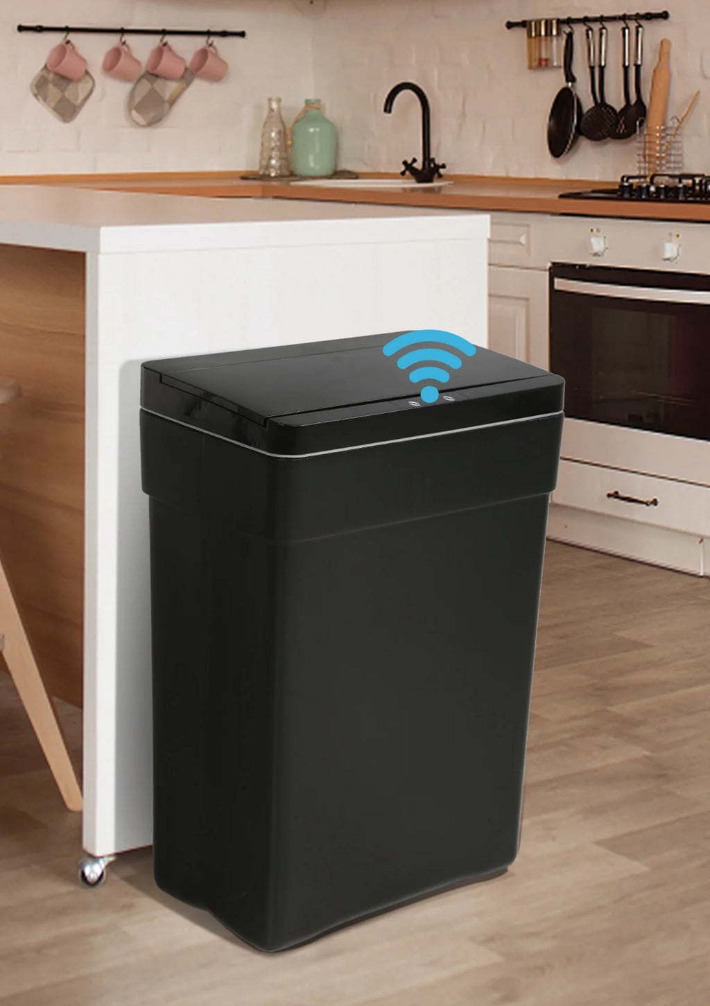 13 Gallon Kitchen Trash Can Automatic Kitchen Trash Can Touch Free High-Capacity Garbage Can with Lid for Bedroom Home Office 50 Liter Bathroom Trash Can