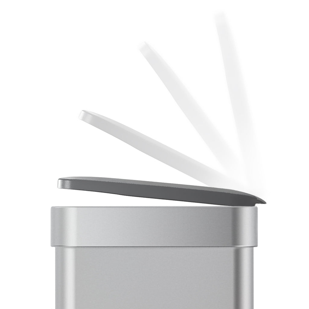 Kitchen Trash Can, 16 Gallon Stainless Steel Step Dual Compartment Reclcying Garbage Bin with Soft Close Lid, Silver