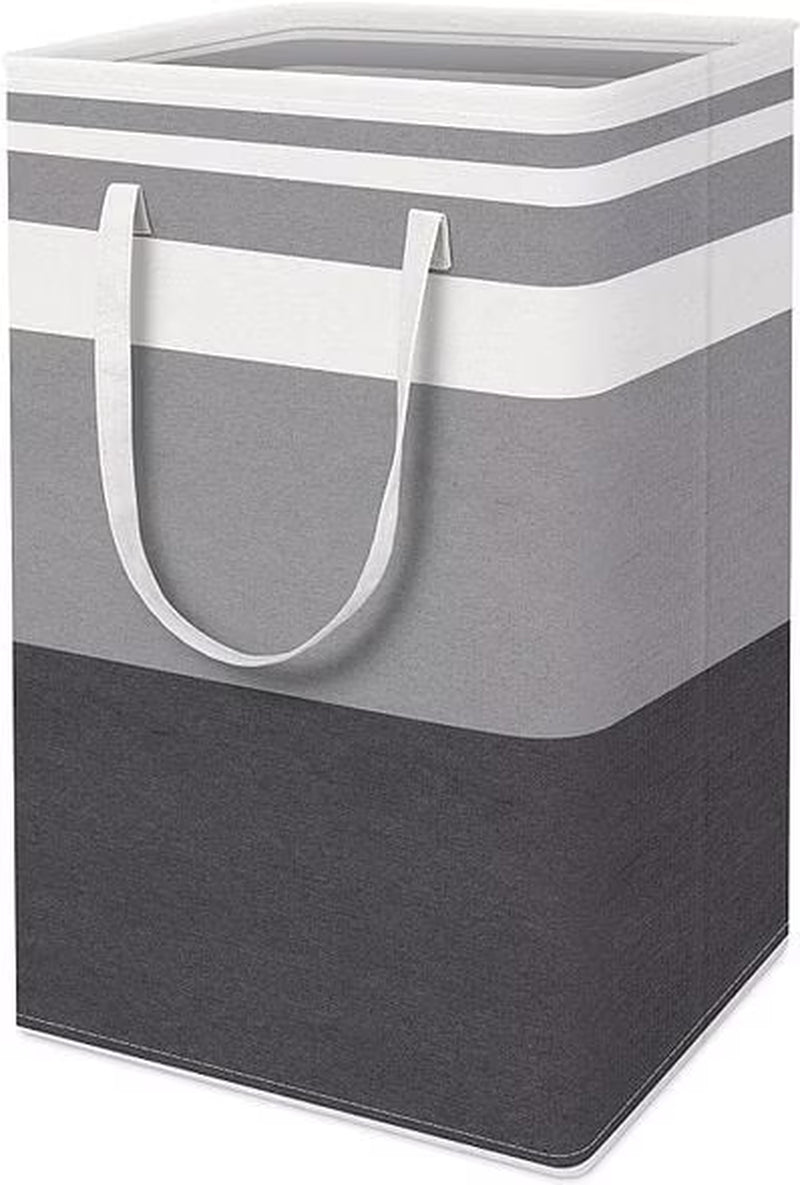1Pack Large Laundry Basket 75L Each Waterproof Freestanding Laundry Hamper Collapsible Tall Clothes Hamper with Extended Handles for Clothes Toys in the Dorm and Family-Gradient Grey