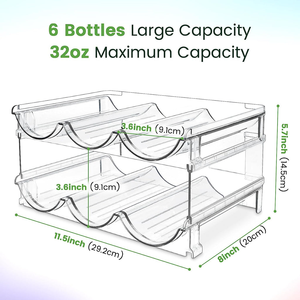 Water Bottle Cabinet Organizer Set - Stackable Storage Racks for Efficient Water Bottle Management