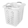 2 Bushel Lamper Laundry Basket with Silver Handles, White, Adult