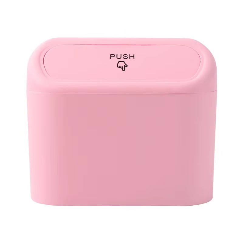 Portable Hanging Mini Car Trash Can,Wastebasket Trash Can with Lid, for Car Office Home,Auto Storage Bin Accessories