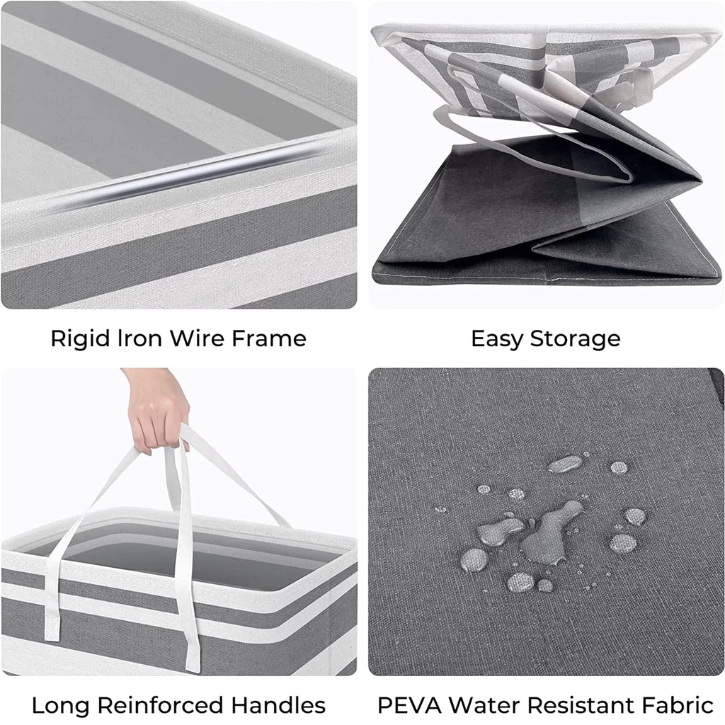 1Pack Large Laundry Basket 75L Each Waterproof Freestanding Laundry Hamper Collapsible Tall Clothes Hamper with Extended Handles for Clothes Toys in the Dorm and Family-Gradient Grey