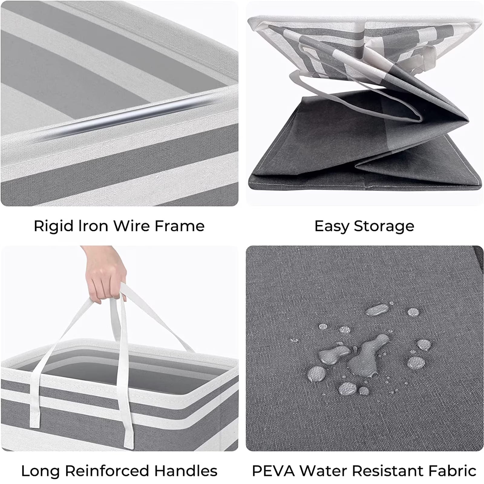 1Pack Large Laundry Basket 75L Each Waterproof Freestanding Laundry Hamper Collapsible Tall Clothes Hamper with Extended Handles for Clothes Toys in the Dorm and Family-Gradient Grey